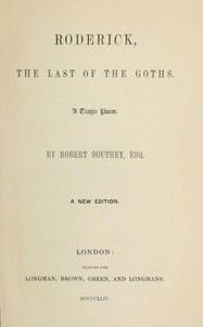 Cover of Roderick, the last of the Goths — Background and Themes