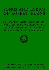 Cover of Songs and lyrics of Robert Burns — Edition Insights